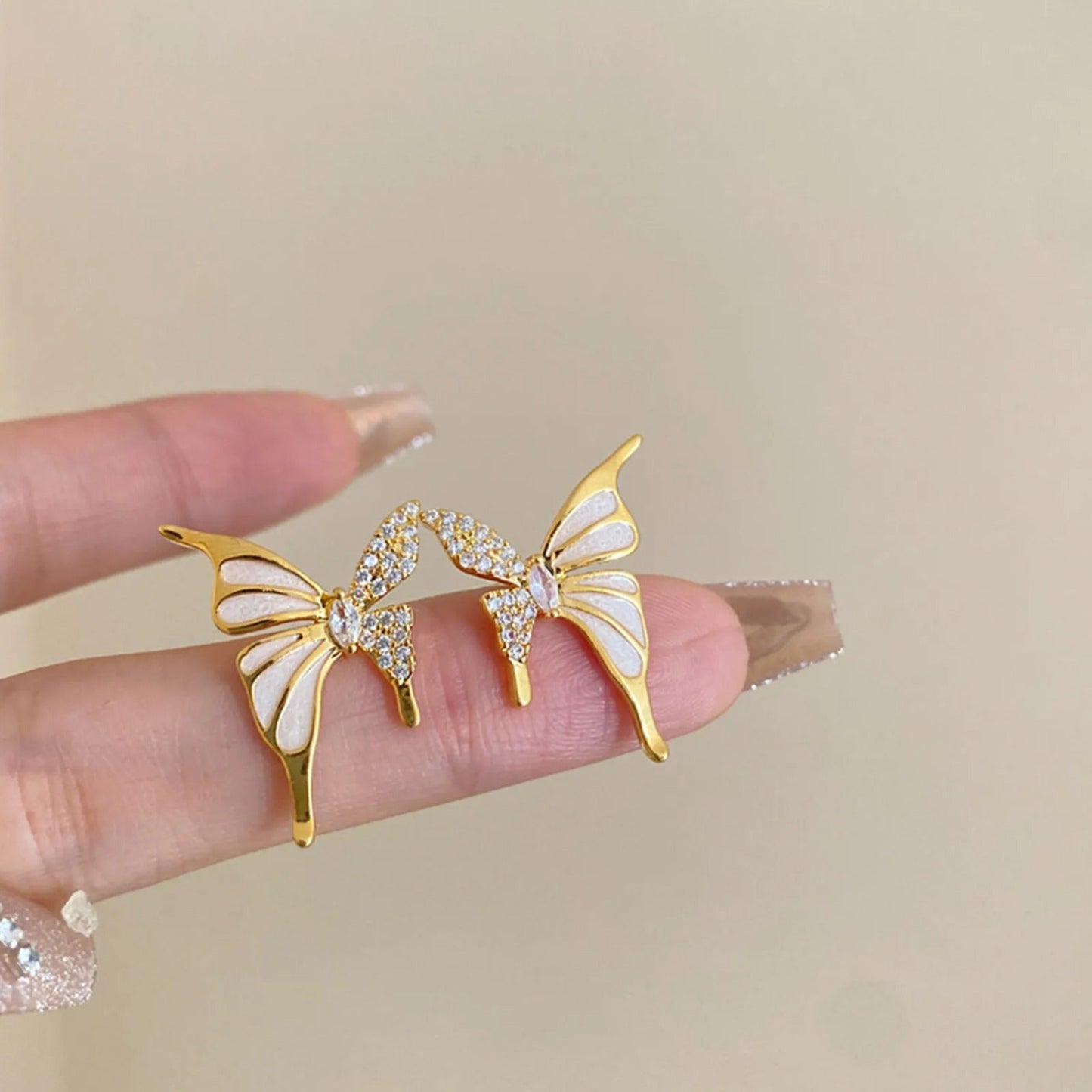 Stone Butterfly Stud Earrings for Women