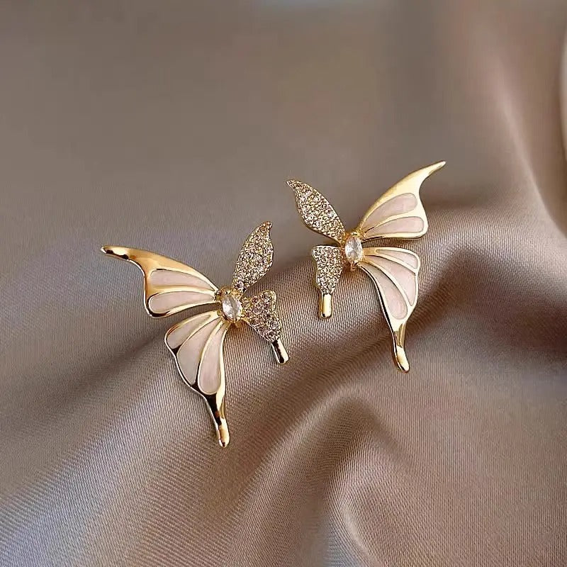 Stone Butterfly Stud Earrings for Women
