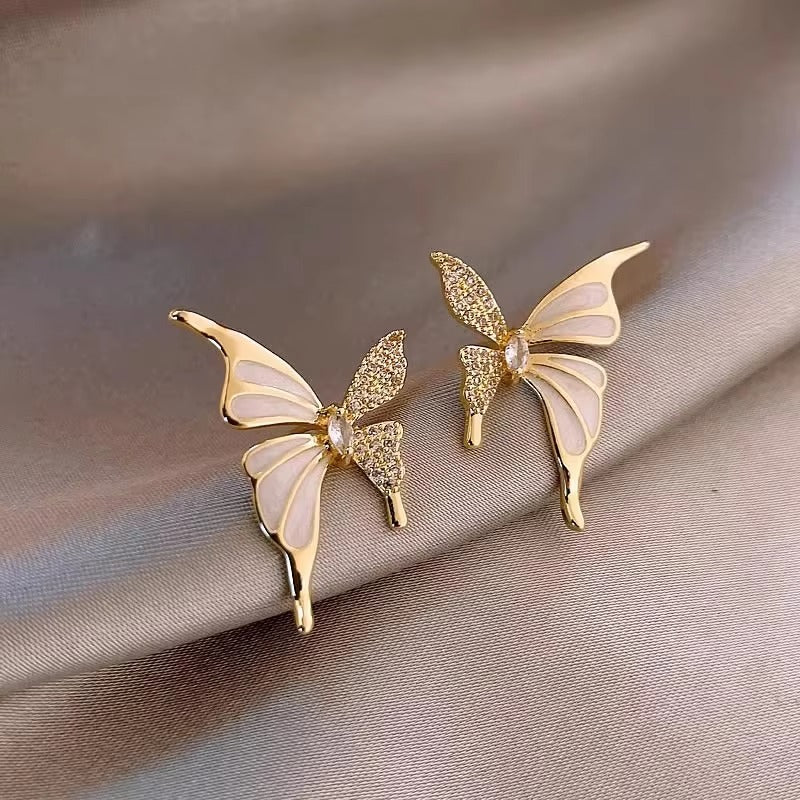 Stone Butterfly Stud Earrings for Women