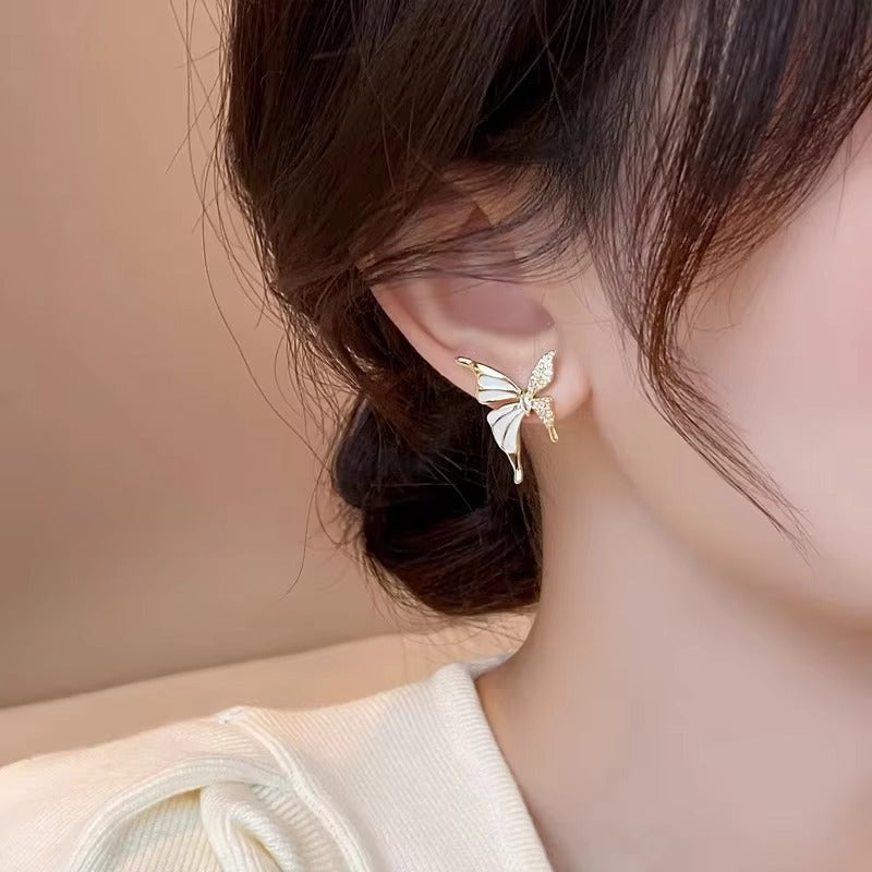 Stone Butterfly Stud Earrings for Women