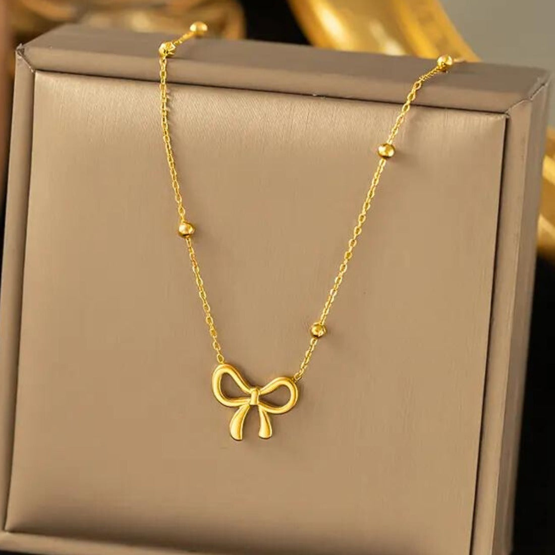 Chain Bow Necklace for Women