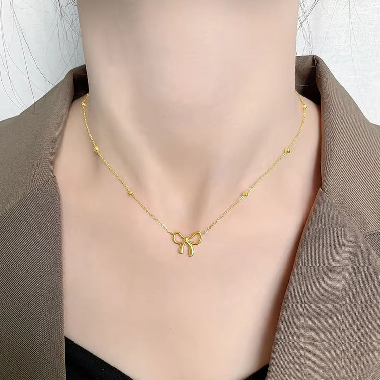 Chain Bow Necklace for Women