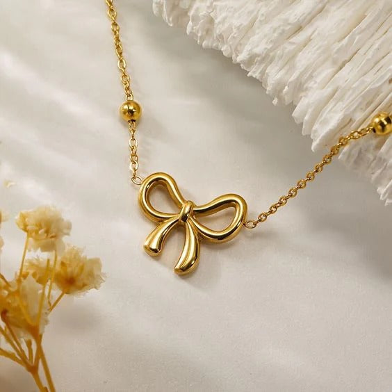 Chain Bow Necklace for Women