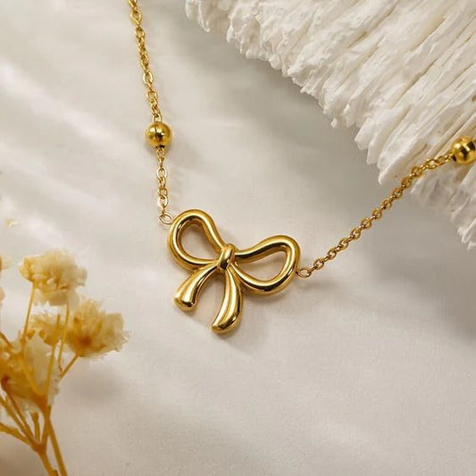 Chain Bow Necklace for Women
