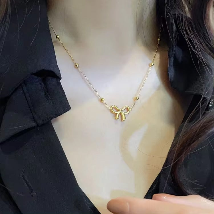 Chain Bow Necklace for Women