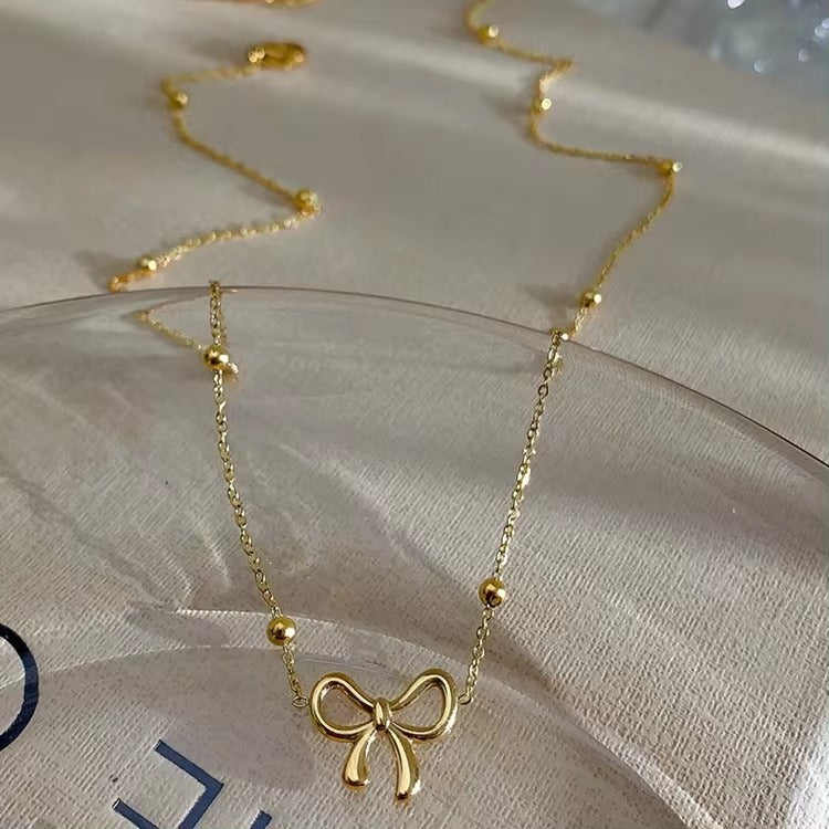 Chain Bow Necklace for Women