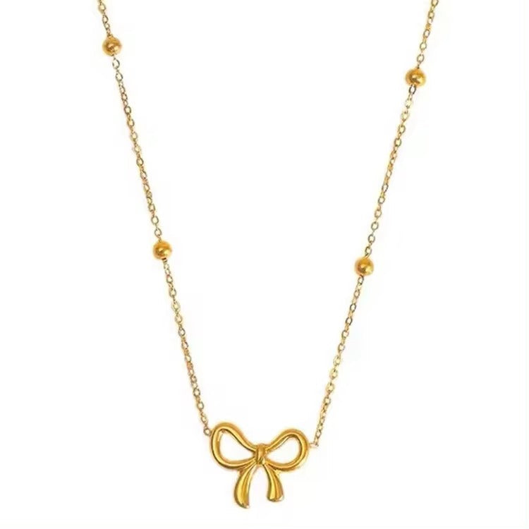 Chain Bow Necklace for Women