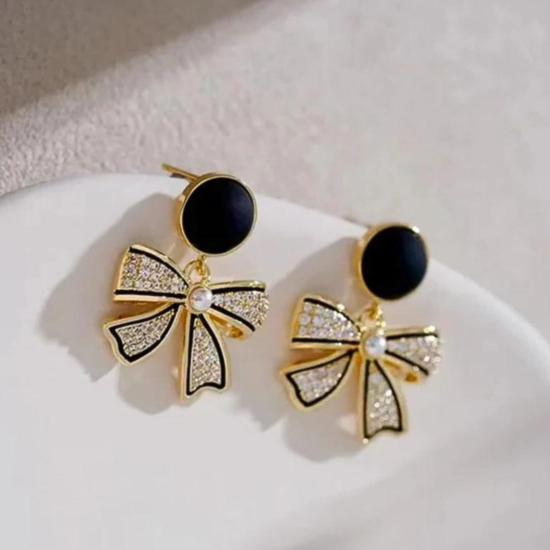 Black Bow Earrings for Women