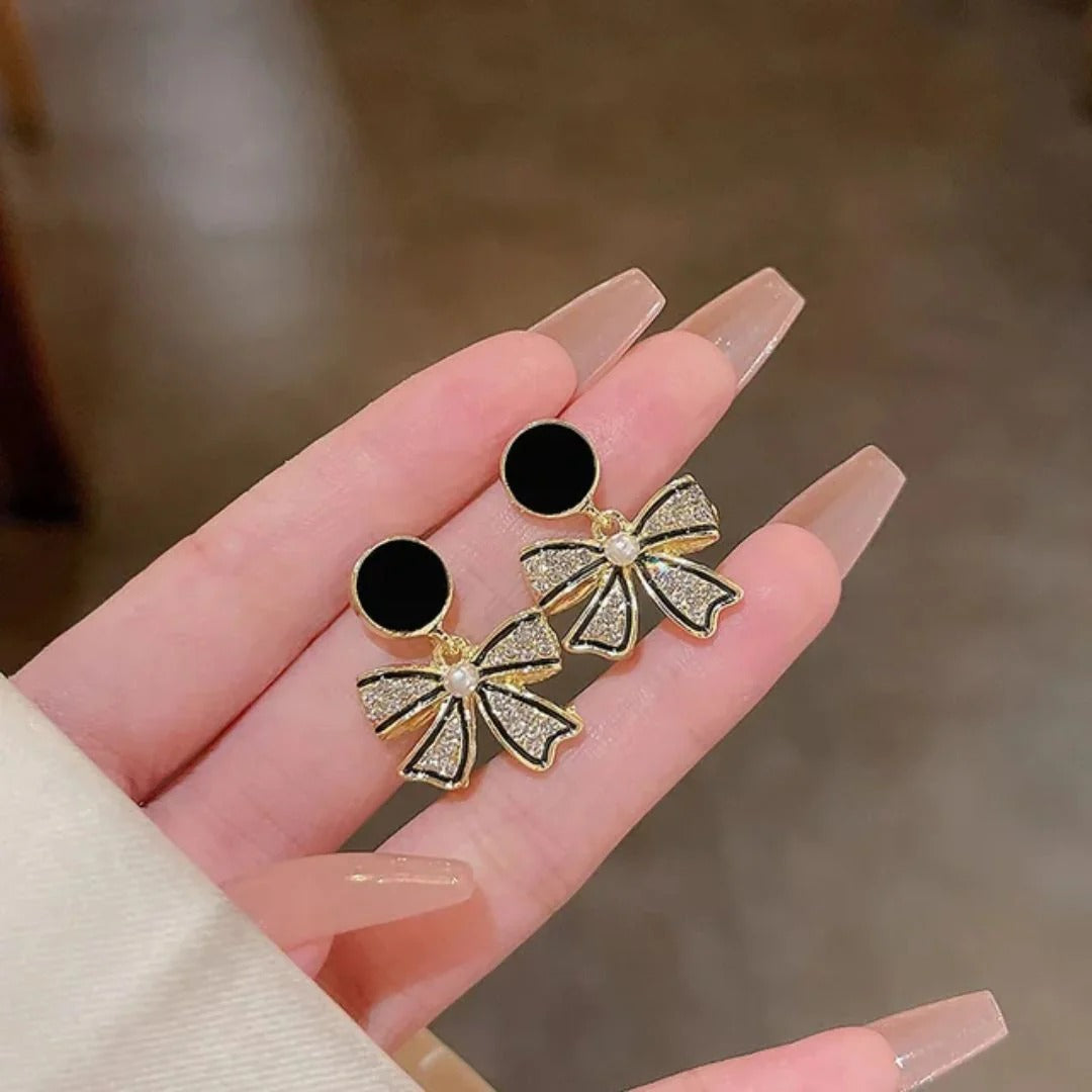 Black Bow Earrings for Women