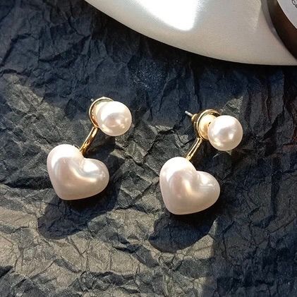 Pearl Heart Earrings for Women